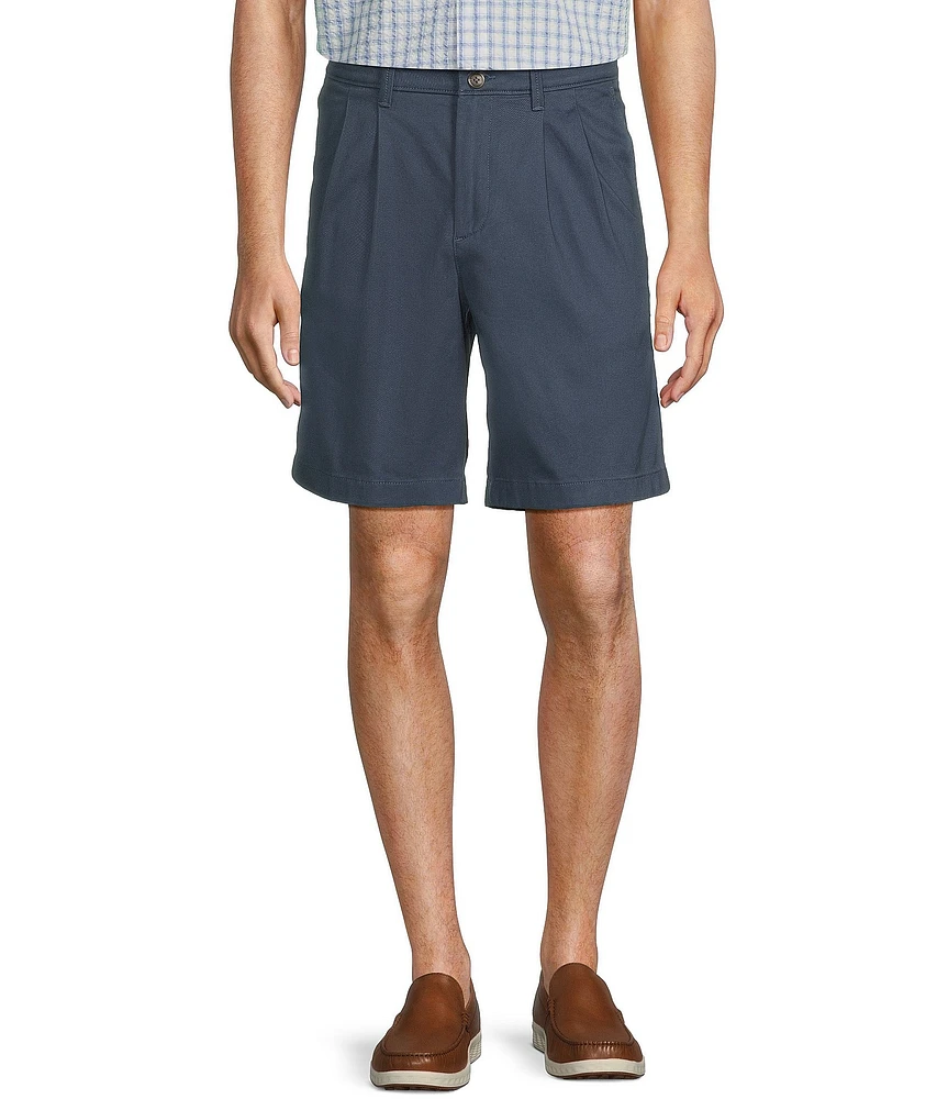 Roundtree & Yorke Big & Tall The Cloud Short Classic Fit 11#double; Pleated Washed Chino Shorts