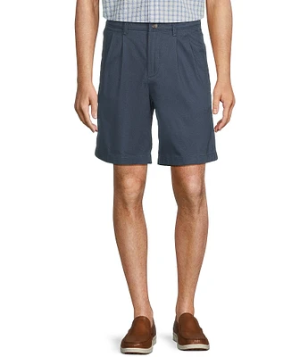 Roundtree & Yorke Big & Tall The Cloud Short Classic Fit 11#double; Pleated Washed Chino Shorts