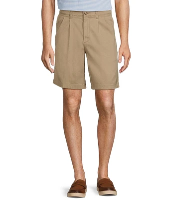 Roundtree & Yorke Big & Tall The Cloud Short Classic Fit 9#double; Pleated Washed Chino Shorts