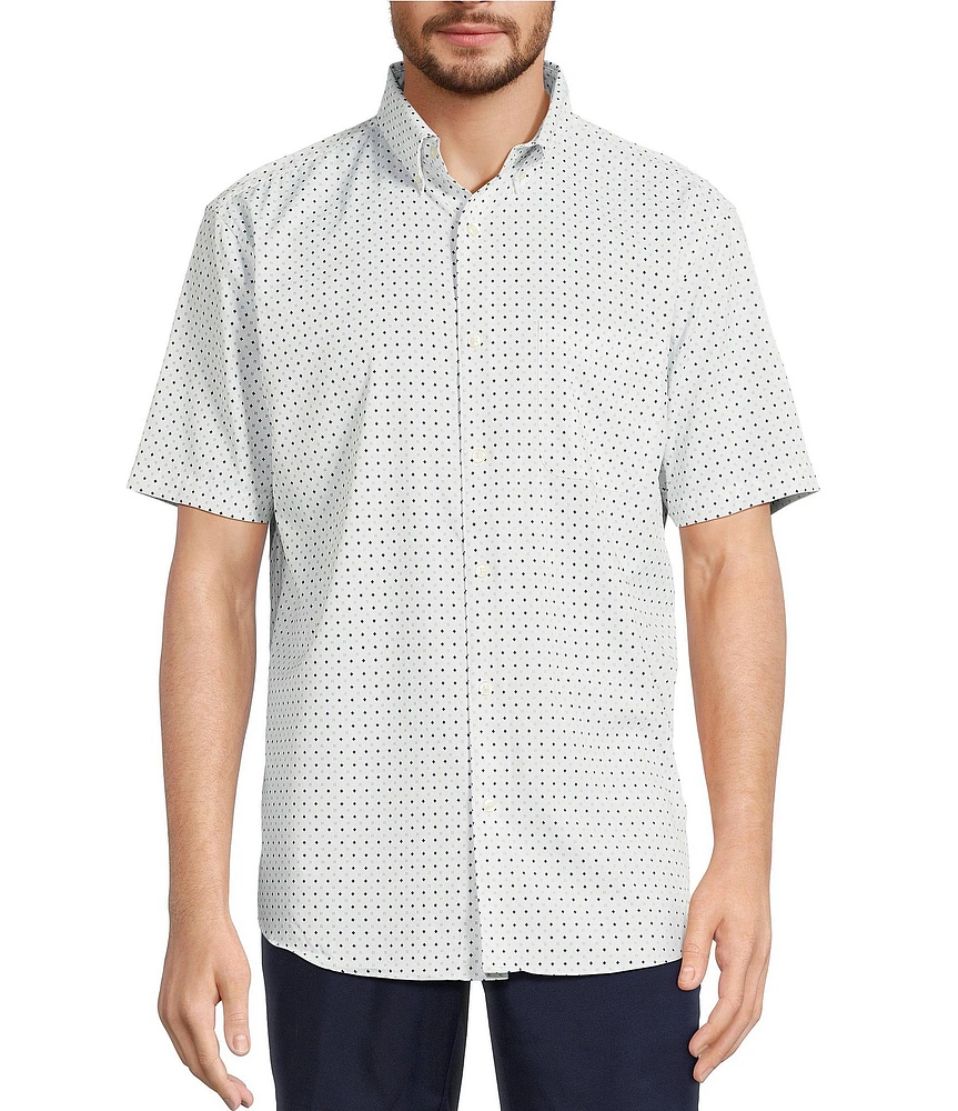 Roundtree & Yorke Big & Tall The Traveler Performance Short Sleeve Geo Print Sport Shirt