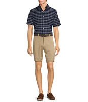 Roundtree & Yorke Big & Tall The Traveler Performance Short Sleeve Windowpane Sport Shirt