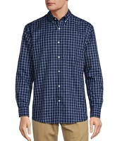 Roundtree & Yorke Big & Tall Travel Smart Classic Fit Easy Care Twill Medium Plaid Sport Shirt