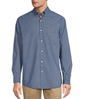 Roundtree & Yorke Big & Tall TravelSmart Classic Fit Easy Care Twill Diamond Print Sport Shirt