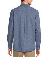 Roundtree & Yorke Big & Tall TravelSmart Classic Fit Easy Care Twill Diamond Print Sport Shirt