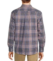 Roundtree & Yorke Big & Tall TravelSmart Classic Fit Easy Care Twill Plaid Sport Shirt