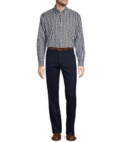 Roundtree & Yorke Big & Tall TravelSmart Easy Care Long Sleeve Check Poplin Sport Shirt