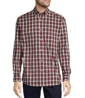 Roundtree & Yorke Big & Tall TravelSmart Easy Care Long Sleeve Medium Plaid Poplin Sport Shirt