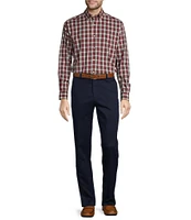 Roundtree & Yorke Big & Tall TravelSmart Easy Care Long Sleeve Medium Plaid Poplin Sport Shirt