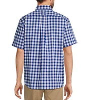 Roundtree & Yorke Big & Tall TravelSmart Easy Care Short Sleeve Medium Plaid Sport Shirt