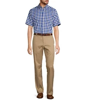 Roundtree & Yorke Big & Tall TravelSmart Easy Care Short Sleeve Medium Plaid Sport Shirt