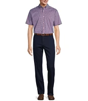 Roundtree & Yorke Big & Tall TravelSmart Easy Care Short Sleeve Mini Check Sport Shirt