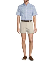Roundtree & Yorke Big & Tall TravelSmart Easy Care Short Sleeve Ombre Plaid Sport Shirt