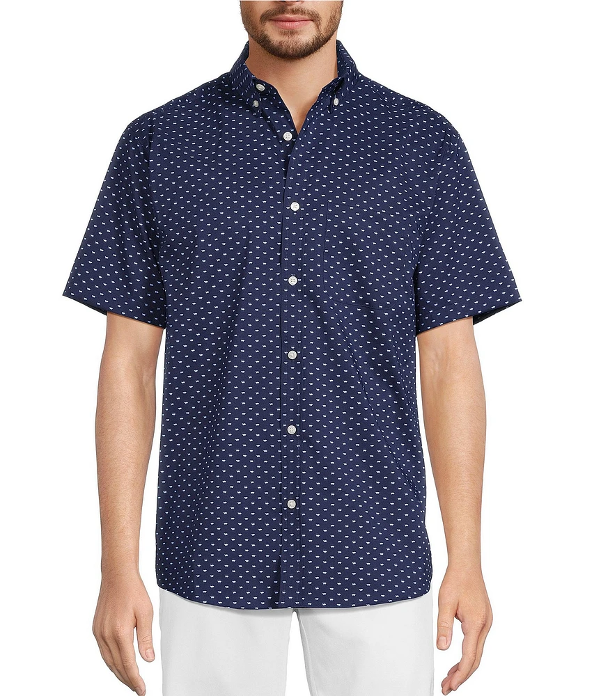 Roundtree & Yorke Big & Tall TravelSmart Easy Care Short Sleeve Turtle Print Sport Shirt