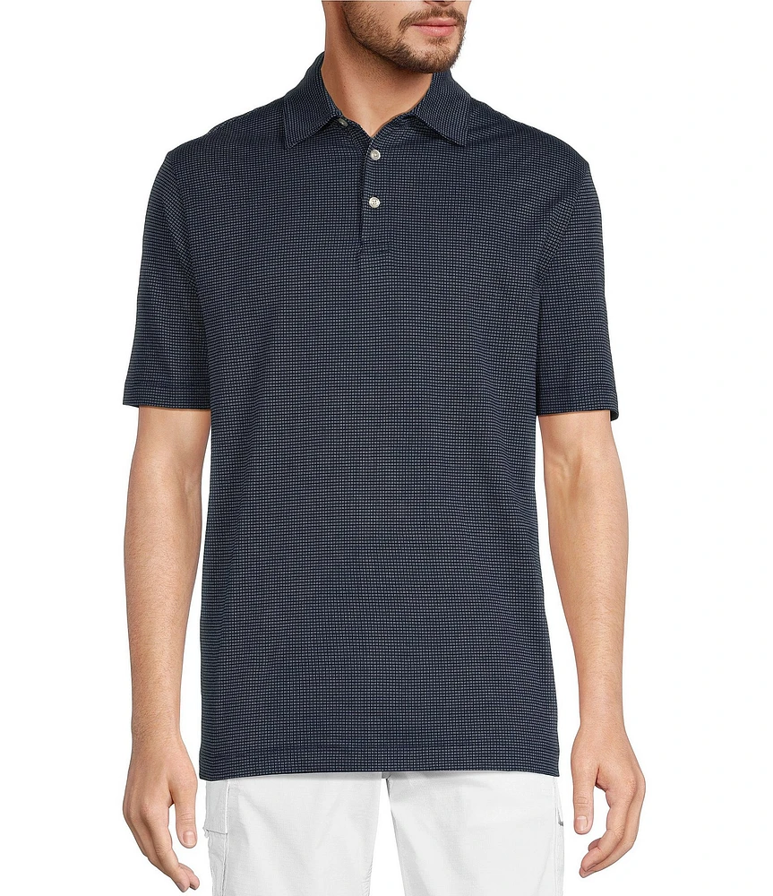 Roundtree & Yorke Big & Tall TravelSmart Short Sleeve Non-Solid Solid Jacquard Polo Shirt