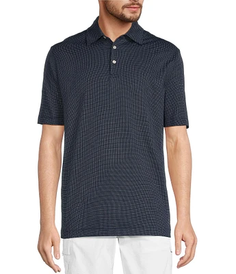 Roundtree & Yorke Big & Tall TravelSmart Short Sleeve Non-Solid Solid Jacquard Polo Shirt