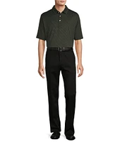 Roundtree & Yorke Big & Tall TravelSmart Short Sleeve Non-Solid Solid Jacquard Polo Shirt
