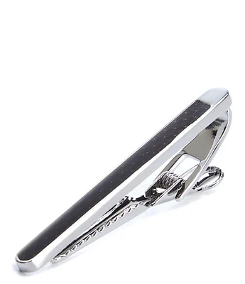 Roundtree & Yorke Black Enamel Inlay Tie Bar