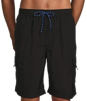 Roundtree & Yorke Boardwalk Cargo 9#double; Solid Swim Trunk