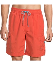 Roundtree & Yorke Boardwalk Cargo 9#double; Solid Swim Trunk