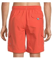 Roundtree & Yorke Boardwalk Cargo 9#double; Solid Swim Trunk
