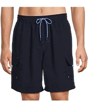 Roundtree & Yorke Boardwalk Cargo 9#double; Solid Swim Trunk