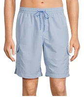 Roundtree & Yorke Boardwalk Cargo 9#double; Solid Swim Trunk