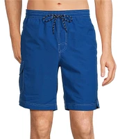 Roundtree & Yorke Boardwalk Cargo Solid 9#double; Inseam Swim Trunks