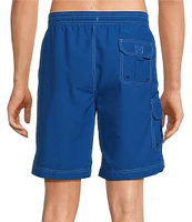 Roundtree & Yorke Boardwalk Cargo Solid 9#double; Inseam Swim Trunks