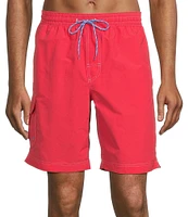 Roundtree & Yorke Boardwalk Cargo Solid 9#double; Inseam Swim Trunks