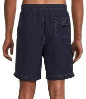 Roundtree & Yorke Boardwalk Cargo Solid 9#double; Inseam Swim Trunks