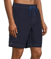 Roundtree & Yorke Boardwalk Cargo Solid 9#double; Inseam Swim Trunks