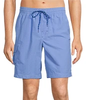 Roundtree & Yorke Boardwalk Cargo Solid 9#double; Inseam Swim Trunks