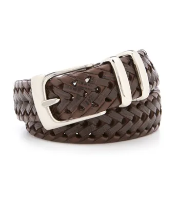 Roundtree & Yorke Braided Double Keeper Leather Belt