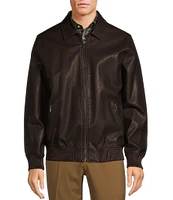 Roundtree & Yorke Burnished PU Faux Leather Bomber Jacket