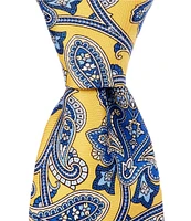 Roundtree & Yorke Cab Paisley-Printed 3 1/8#double; Silk Tie