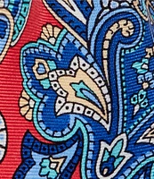 Roundtree & Yorke Cab Paisley-Printed 3 1/8#double; Silk Tie