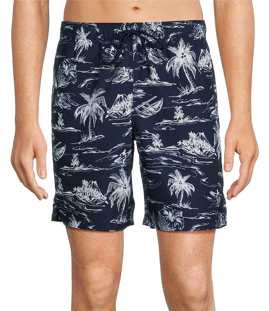 Roundtree & Yorke Canoe Scenic 8#double; Inseam Swim Trunks