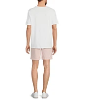 Roundtree & Yorke Casuals Classic Fit Flat Front Washed 9#double; Chino Shorts