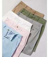 Roundtree & Yorke Casuals Classic Fit Flat Front Washed 9#double; Chino Shorts