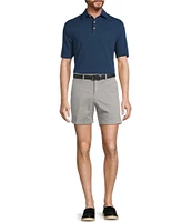 Roundtree & Yorke Casual Straight Fit Flat Front Tech Pocket Printed 7#double; Inseam Shorts