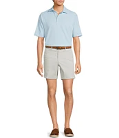 Roundtree & Yorke Casual Straight Fit Flat Front Tech Pocket Printed 7#double; Inseam Shorts