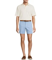 Roundtree & Yorke Casual Straight Fit Flat Front Tech Pocket Printed 7#double; Inseam Shorts