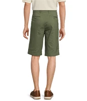 Roundtree & Yorke Casuals Classic Fit Flat Front Washed 13#double; Chino Shorts