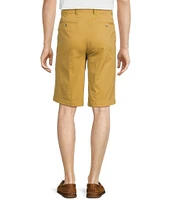 Roundtree & Yorke Casuals Classic Fit Flat Front Washed 13#double; Chino Shorts