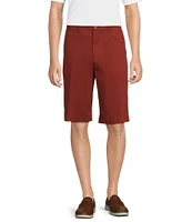 Roundtree & Yorke Casuals Classic Fit Flat Front Washed 13#double; Chino Shorts