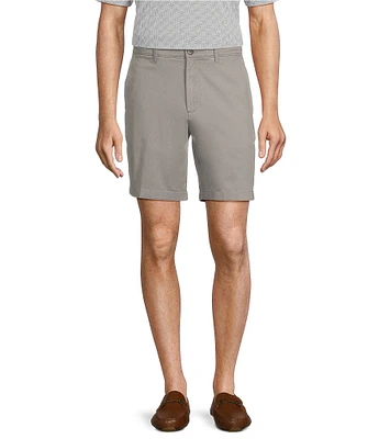 Roundtree & Yorke Casuals Straight Fit Flat Front 8#double; Inseam Chino Shorts