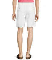 Roundtree & Yorke Casuals Classic Fit Flat Front Solid 9#double; Linen Shorts