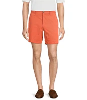 Roundtree & Yorke Casuals Straight Fit Flat Front Washed 7#double; Chino Shorts