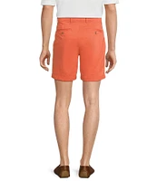 Roundtree & Yorke Casuals Straight Fit Flat Front Washed 7#double; Chino Shorts