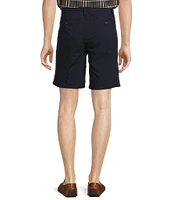 Roundtree & Yorke Casuals Flat Front Straight Fit Seersucker Plaid 9#double; Inseam Shorts